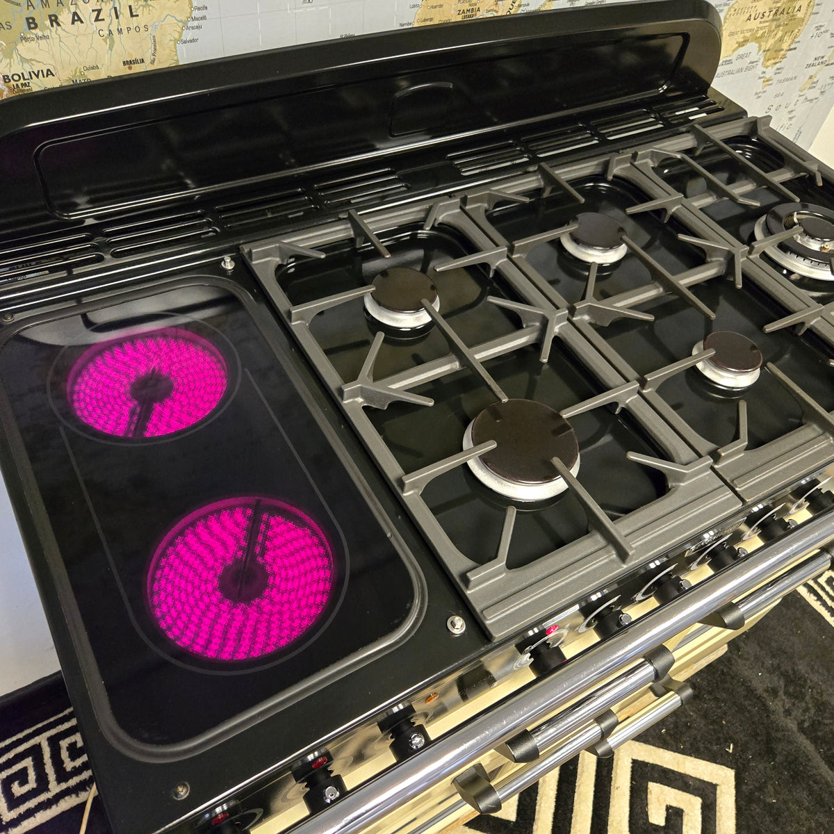 Rangemaster Classic Deluxe Dual Fuel Range Cooker in Cream 110cm