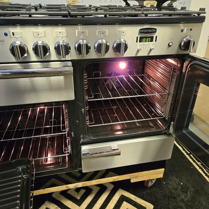 Rangemaster Professional Deluxe Dual Fuel Range Cooker in Stainless Steel 110cm