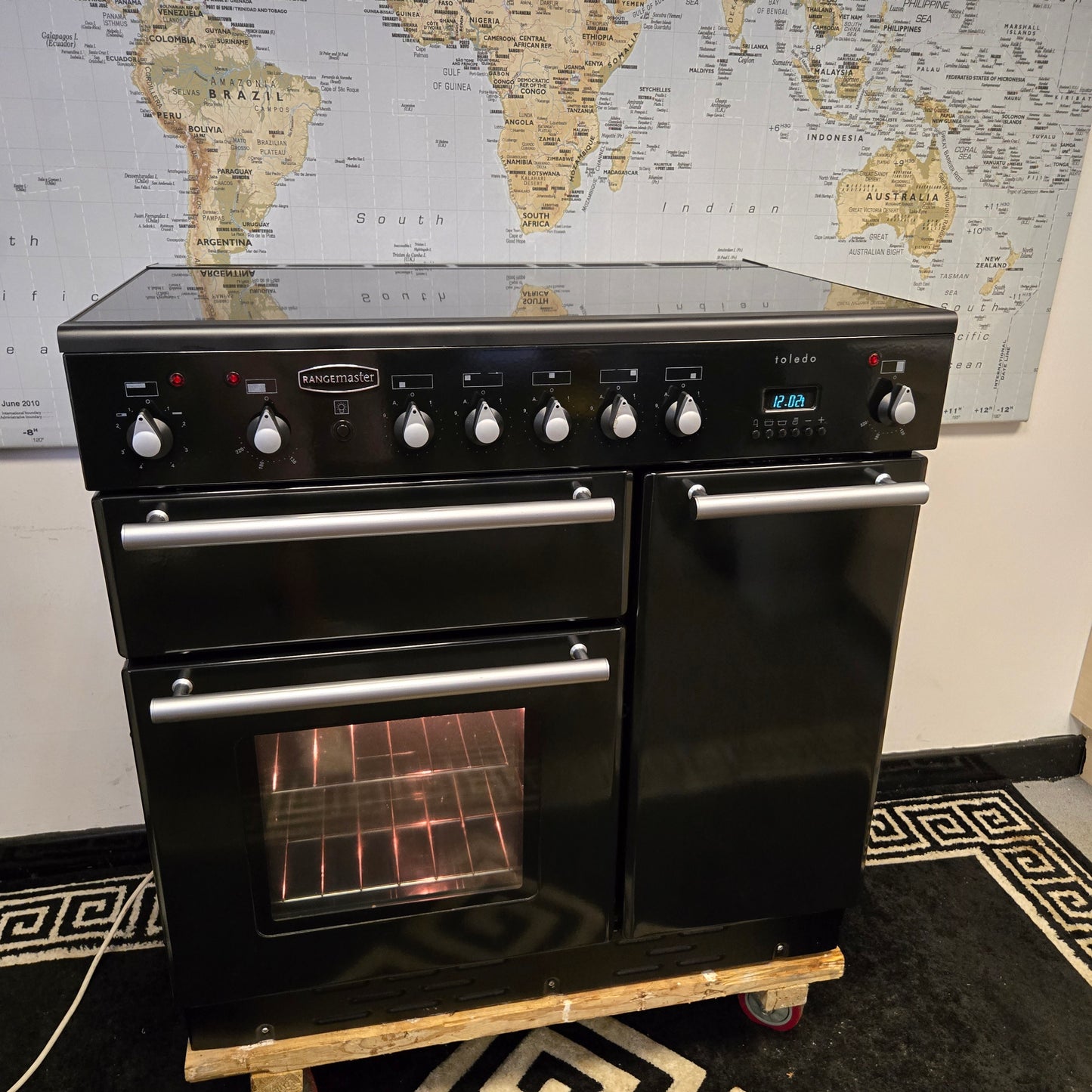 Rangemaster Toledo Induction Range Cooker in Black and Silver 90cm
