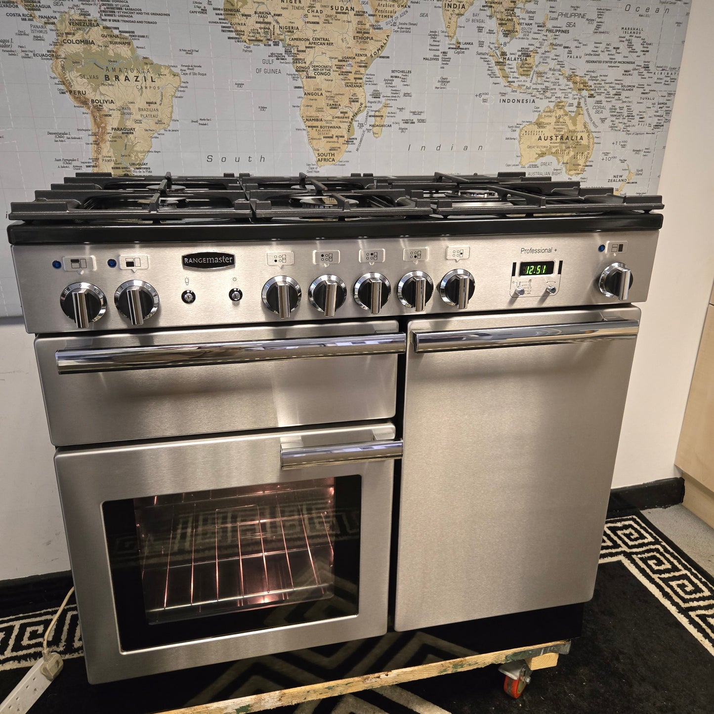 Rangemaster Professional Plus Dual Fuel Range Cooker in Stainless Steel 100cm