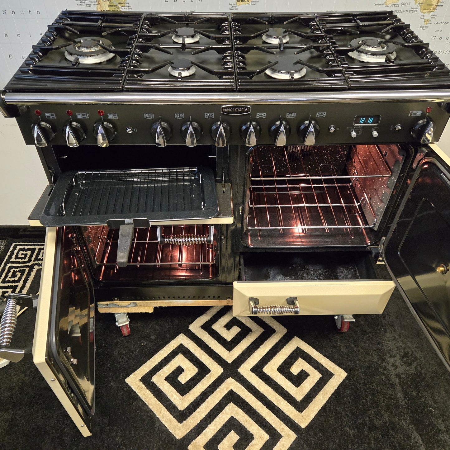 Rangemaster Elan Dual Fuel Range Cooker in Cream 110cm