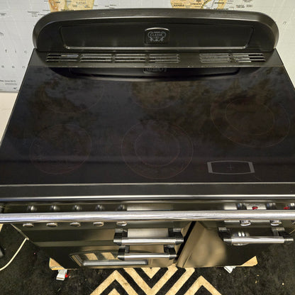 Rangemaster Classic 90 Electric Range Cooker in Black and Chrome 90cm