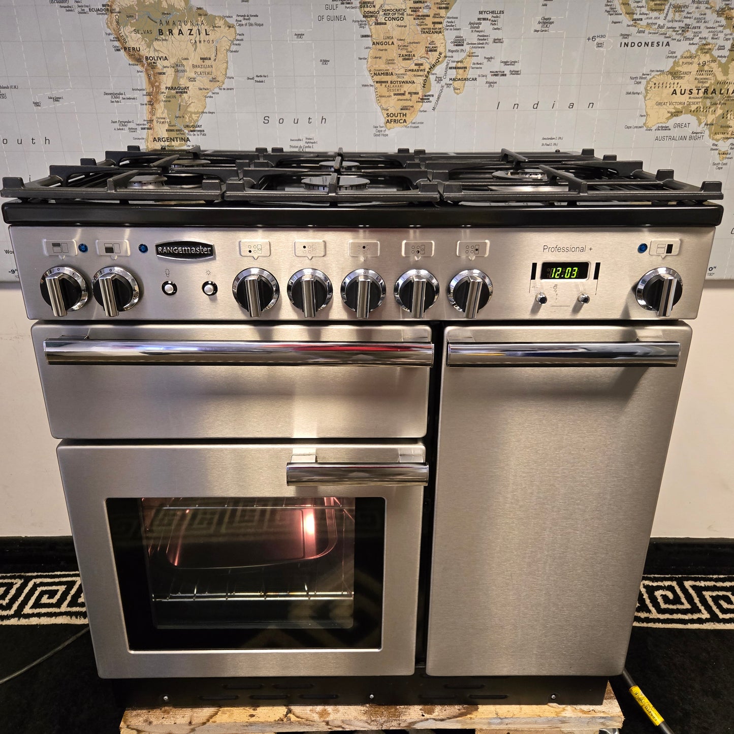 Rangemaster Professional Plus Dual Fuel Range Cooker in Stainless Steel 90cm