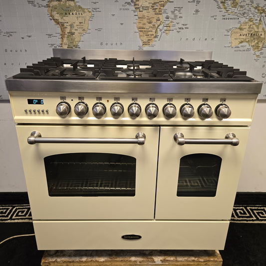 Ilve Britannia Dual Fuel Range Cooker in Cream 90cm