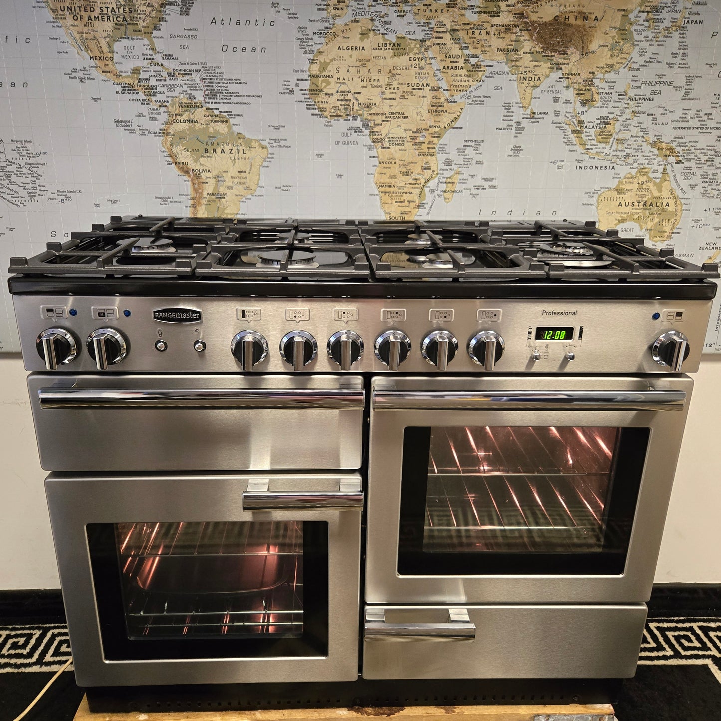 Rangemaster Professional Plus Dual Fuel Range Cooker in Stainless Steel 110cm