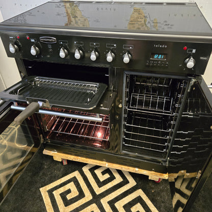 Rangemaster Toledo Induction Range Cooker in Black and Silver 90cm