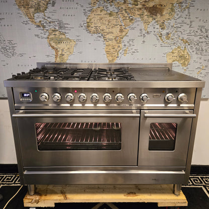 Ilve Milano Dual Fuel Range Cooker Stainless Steel 120cm