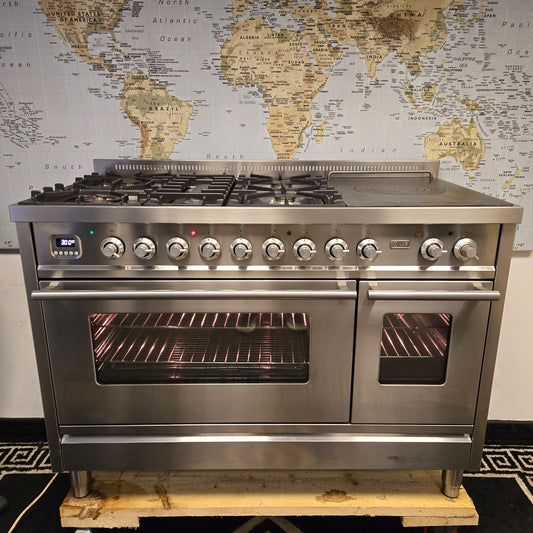 Ilve Milano Dual Fuel Range Cooker Stainless Steel 120cm