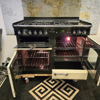 Rangemaster Classic 110 Lid Version Dual Fuel Range Cooker in Cream 110cm
