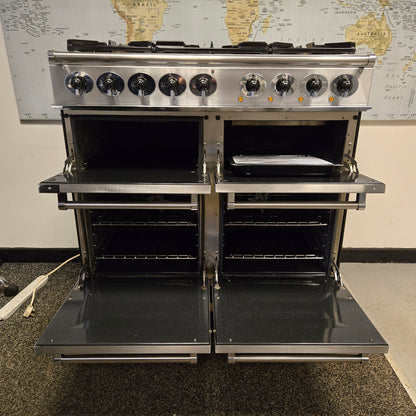 Falcon 1000 Dual Fuel Range Cooker in Stainless Steel and Chrome 100cm