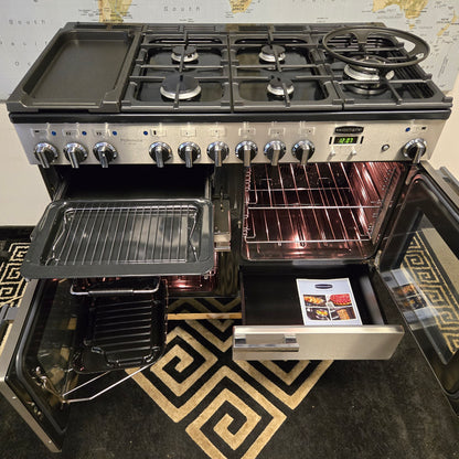 Rangemaster Professional Deluxe Dual Fuel Range Cooker in Stainless Steel 110cm