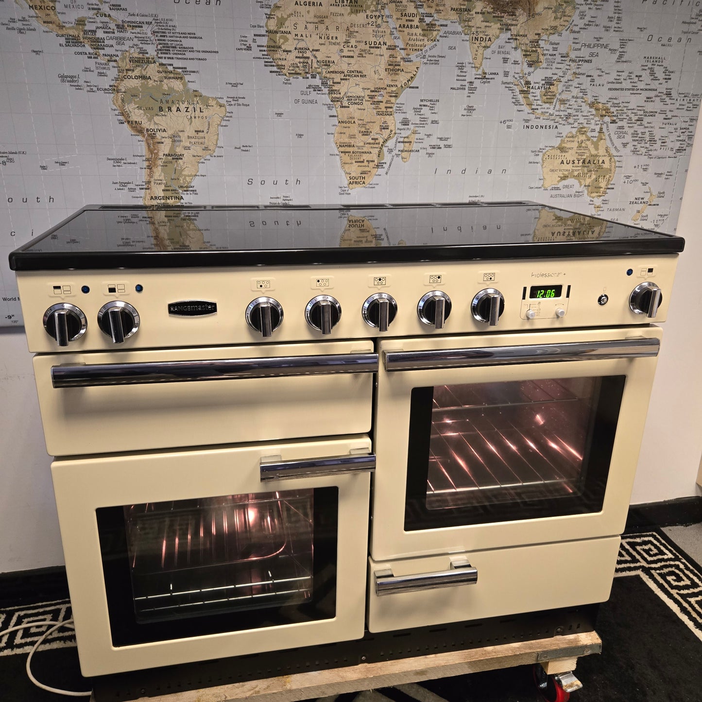 Rangemaster Professional Plus Induction Range Cooker in Cream and Chrome 110cm