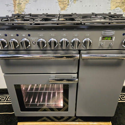 Rangemaster Professional Deluxe Dual Fuel Range Cooker in Slate Grey 90cm