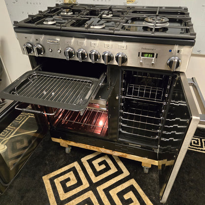 Rangemaster Professional Plus Gas Range Cooker in Stainless Steel 90cm