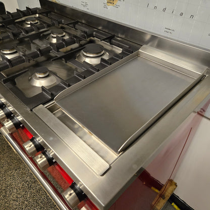 Britannia Delphi Dual Fuel Range Cooker with matching Hood in Red 120cm