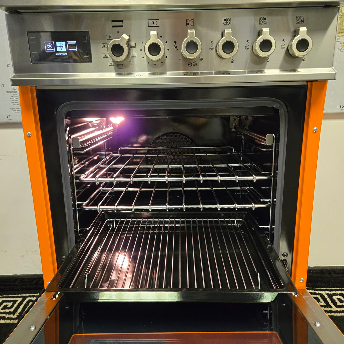 Ex Display Bertazzoni Professional 60cm Dual Fuel Cooker in Orange