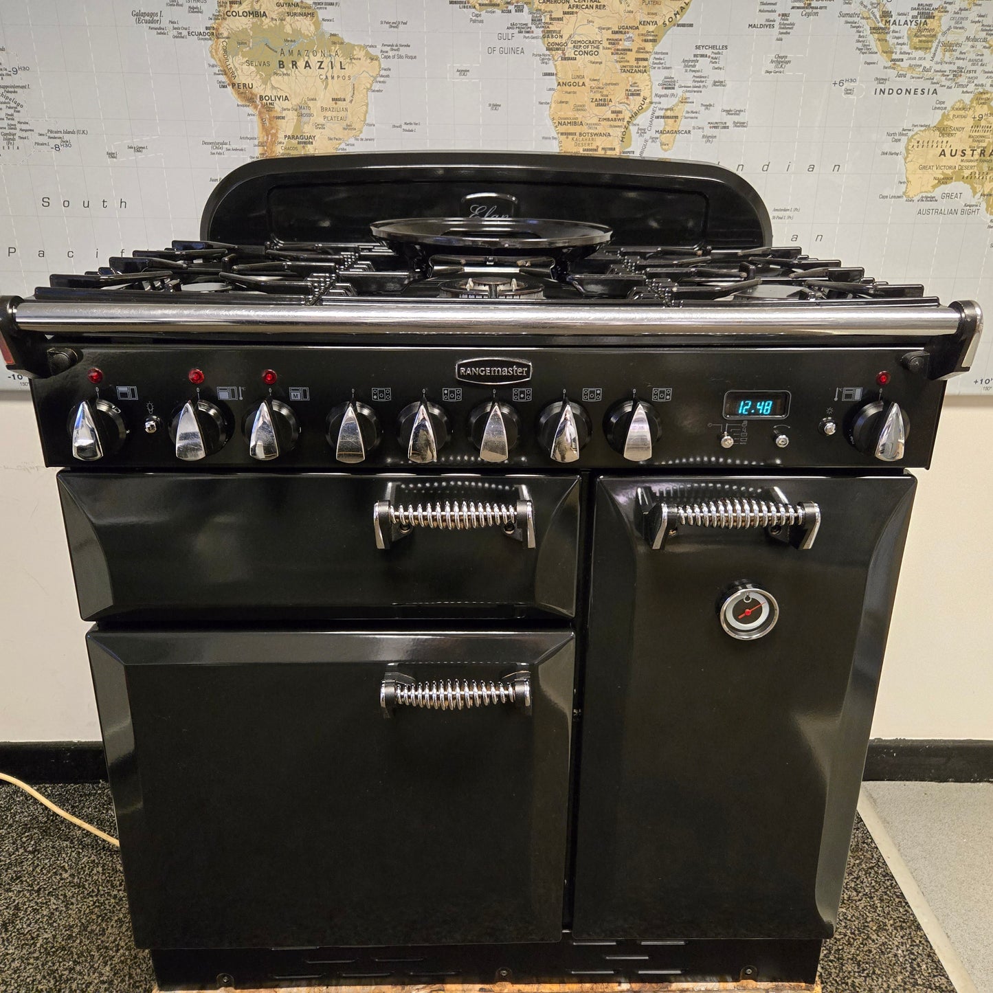 Rangemaster Elan Dual Fuel Range Cooker in Black 90cm