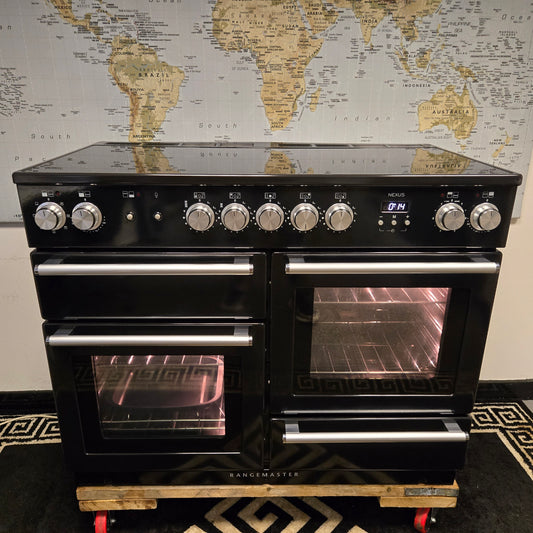 Rangemaster Nexus Induction Range Cooker in Black and Silver 110cm