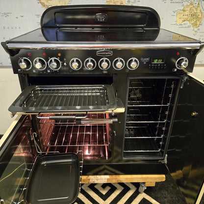 Rangemaster Classic Deluxe Induction Range Cooker in Cream and Chrome 90cm