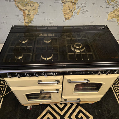 Rangemaster Classic 110 Lid Version Dual Fuel Range Cooker in Cream 110cm