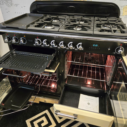 Rangemaster Classic Deluxe Dual Fuel Range Cooker in Cream 110cm