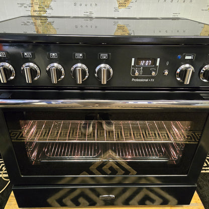 Rangemaster Professional FX Induction Range Cooker in Black and Chrome 90cm