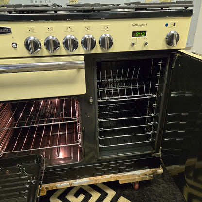 Rangemaster Professional Plus Dual Fuel Range Cooker in Cream and Chrome 100cm