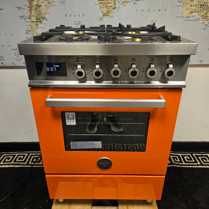 Ex Display Bertazzoni Professional 60cm Dual Fuel Cooker in Orange