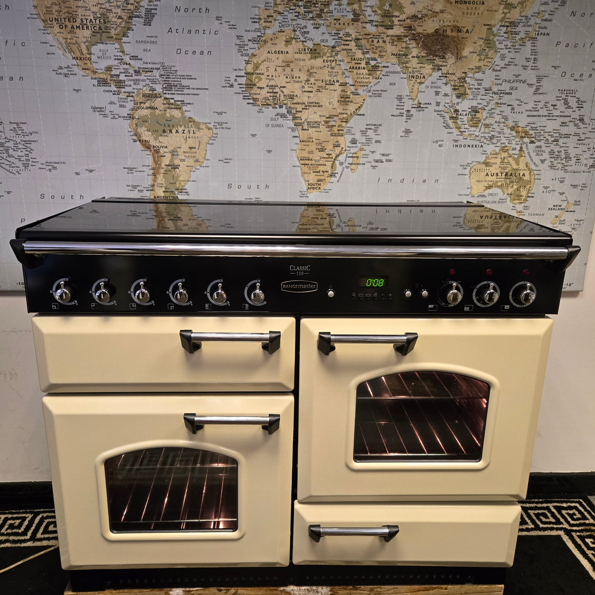 Rangemaster Classic 110 Lid Version Dual Fuel Range Cooker in Cream 110cm
