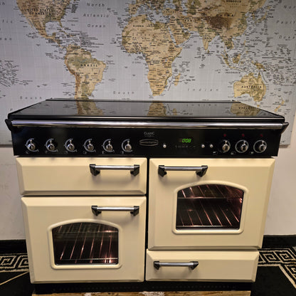 Rangemaster Classic 110 Lid Version Dual Fuel Range Cooker in Cream 110cm