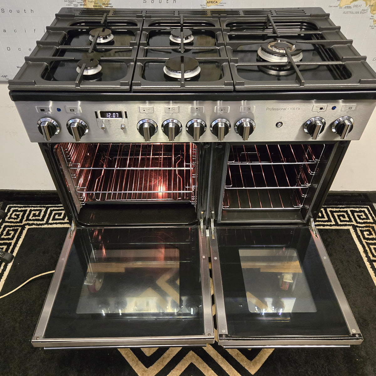 Rangemaster Professional Plus FX Dual Fuel Range Cooker in Stainless Steel 100cm