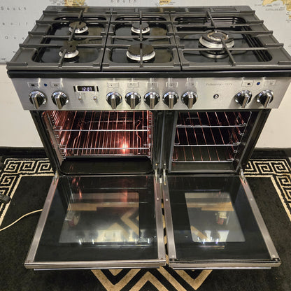 Rangemaster Professional Plus FX Dual Fuel Range Cooker in Stainless Steel 100cm