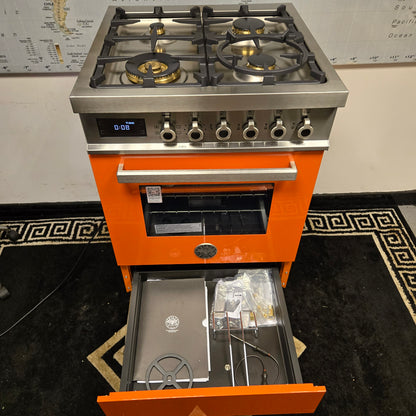 Ex Display Bertazzoni Professional 60cm Dual Fuel Cooker in Orange