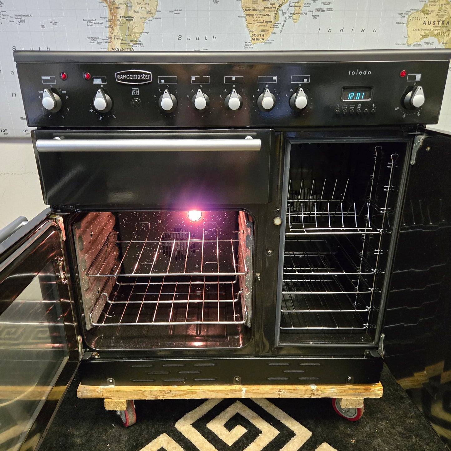 Rangemaster Toledo Induction Range Cooker in Black and Silver 90cm