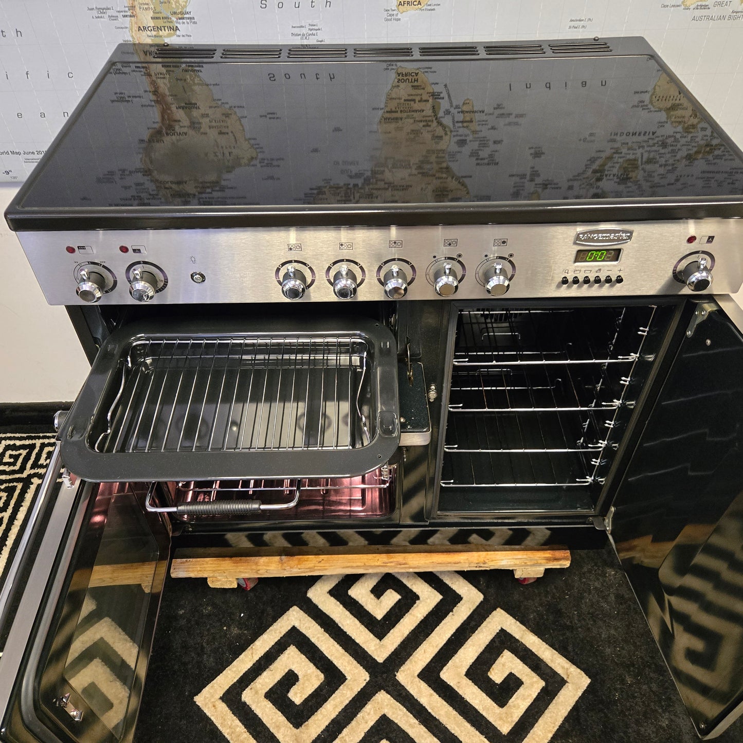 Rangemaster Kitchener Electric Range Cooker in Stainless Steel 100cm
