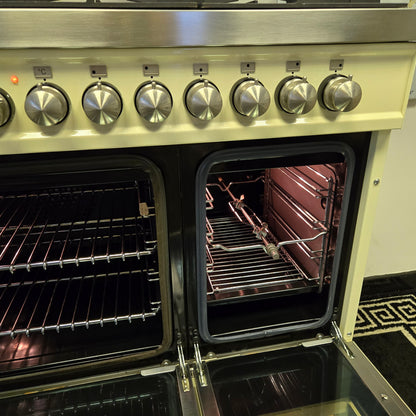 Ilve Britannia Dual Fuel Range Cooker in Cream 90cm