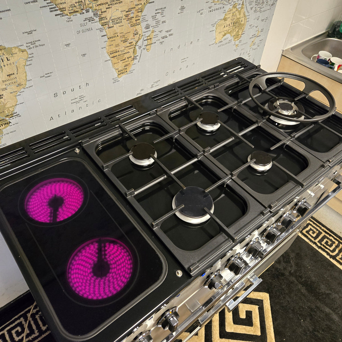 Rangemaster Professional Deluxe Dual Fuel Range Cooker in Stainless Steel 110cm