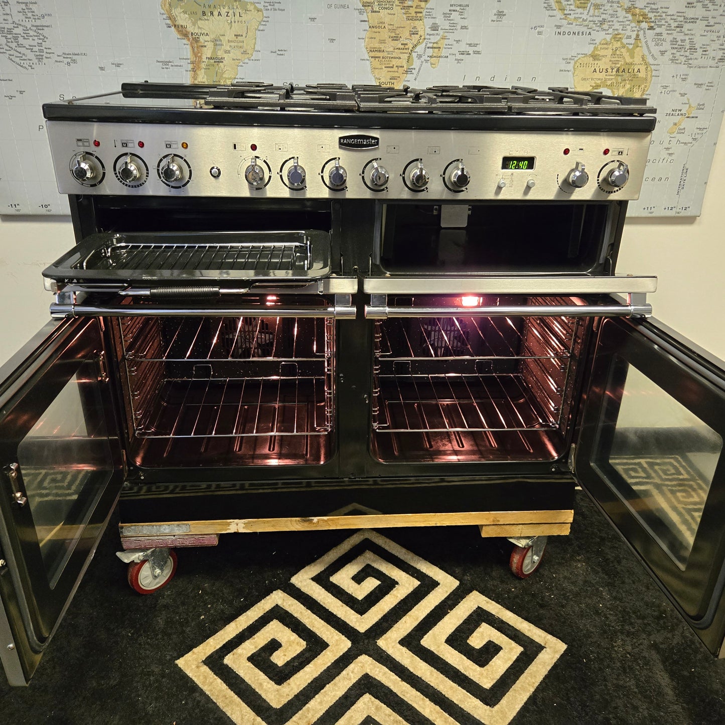 Rangemaster Excel Dual Fuel Range Cooker in Stainless Steel 110cm