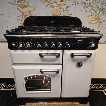 Rangemaster Classic Deluxe Dual Fuel Range Cooker in Grey 90cm