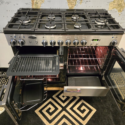 Rangemaster Professional Plus Dual Fuel Range Cooker in Stainless Steel 110cm