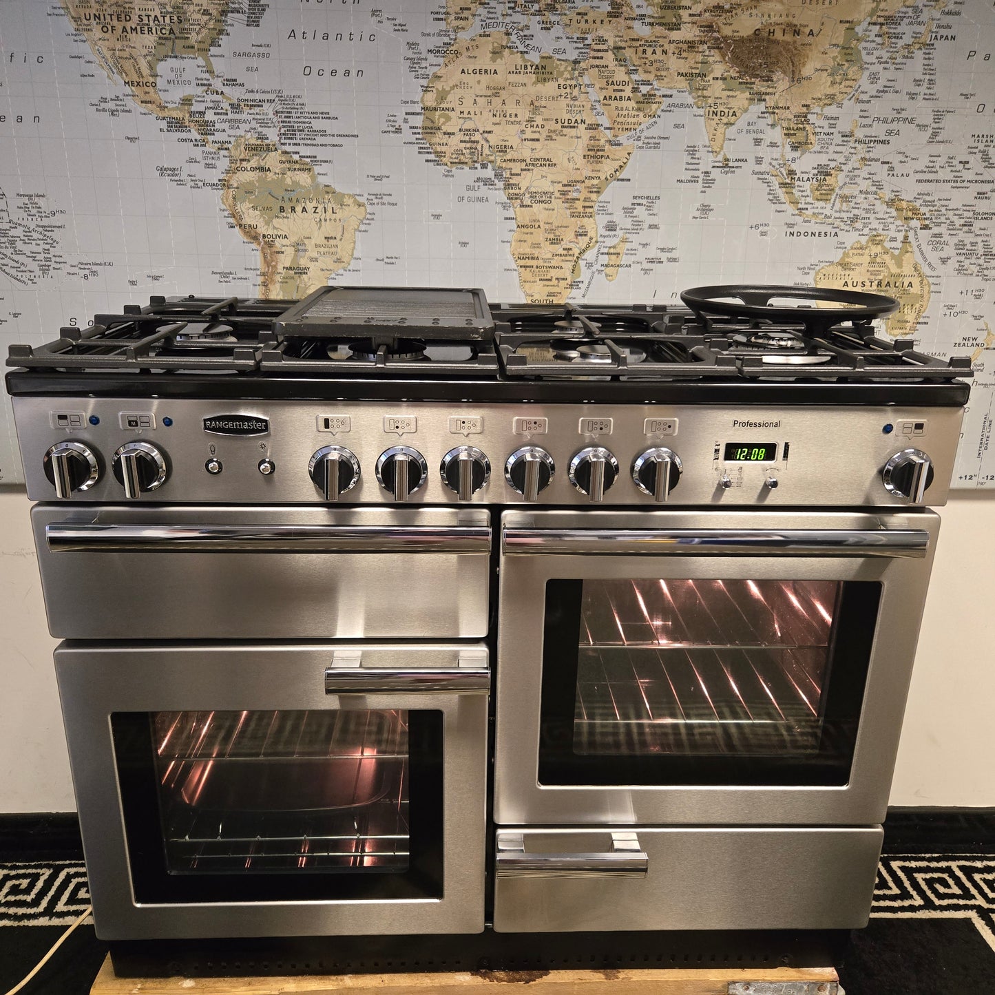 Rangemaster Professional Plus Dual Fuel Range Cooker in Stainless Steel 110cm
