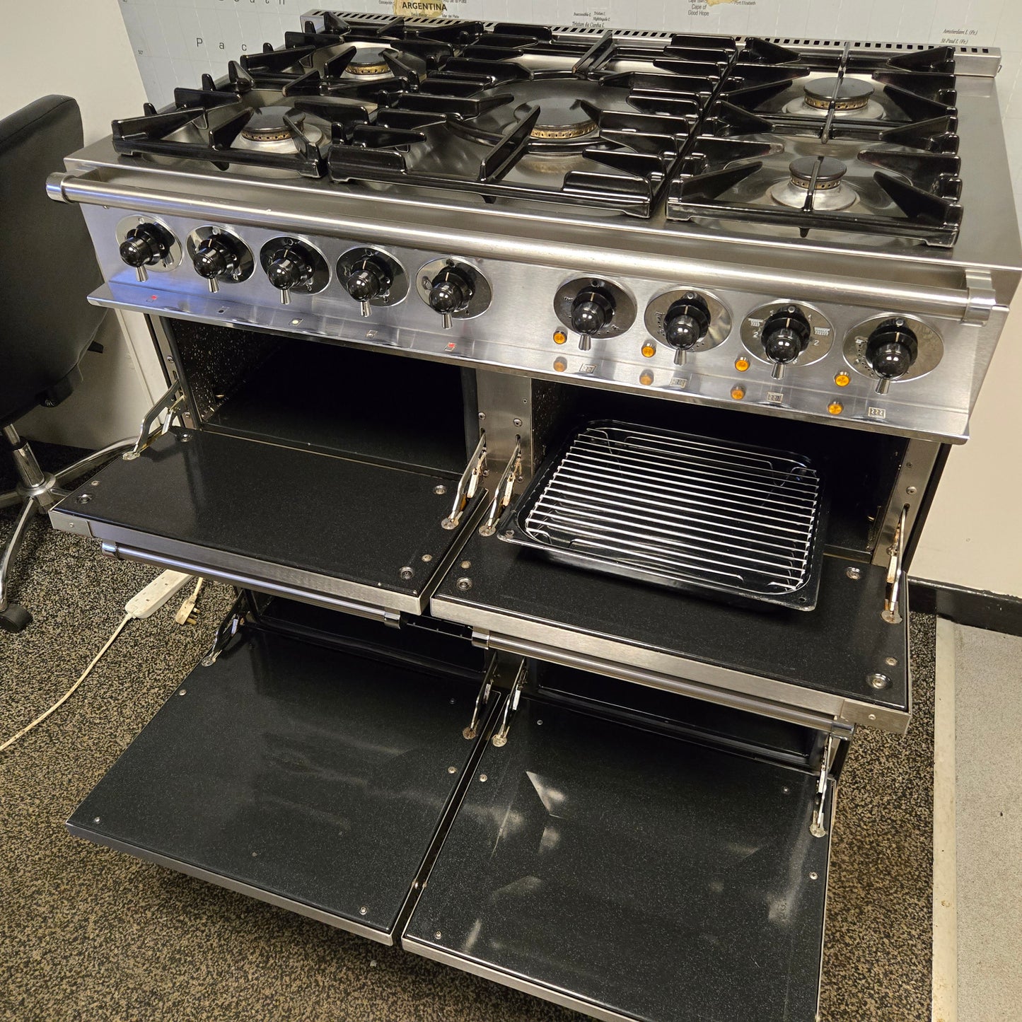 Falcon 1000 Dual Fuel Range Cooker in Stainless Steel and Chrome 100cm