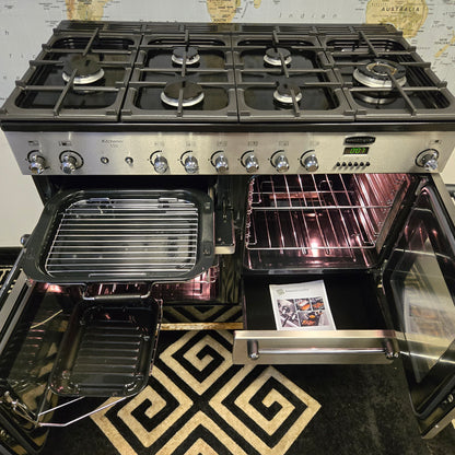 Rangemaster Kitchener Gas Range Cooker in Stainless Steel 110cm