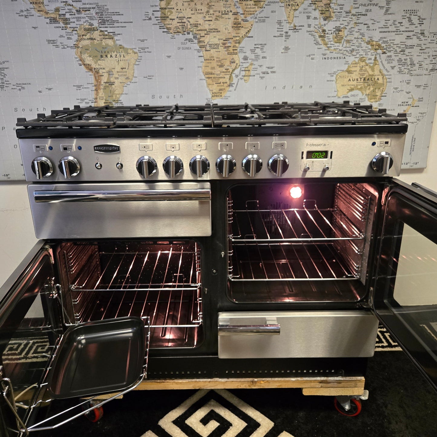 Rangemaster Professional Plus Dual Fuel Range Cooker in Stainless Steel 110cm