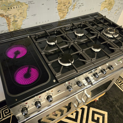Rangemaster Excel Dual Fuel Range Cooker in Stainless Steel 110cm