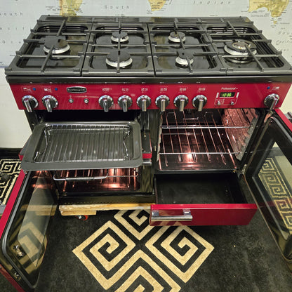 Rangemaster Professional Plus Dual Fuel Range Cooker in Cranberry Red 110cm