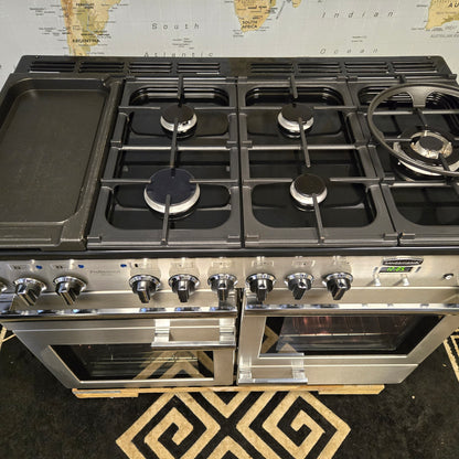 Rangemaster Professional Deluxe Dual Fuel Range Cooker in Stainless Steel 110cm