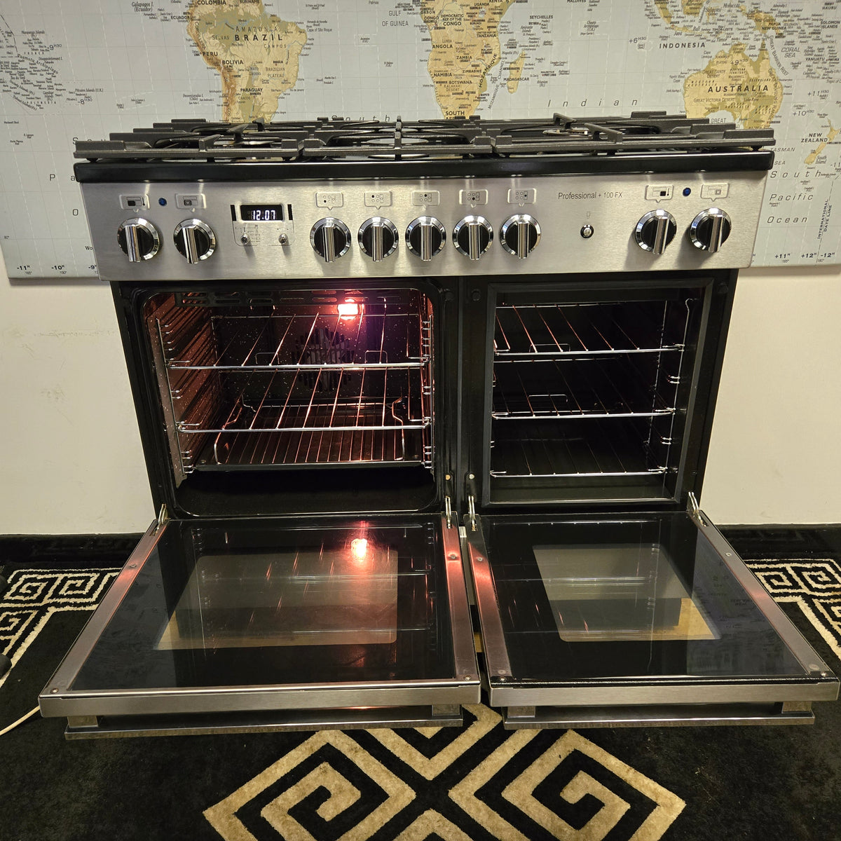 Rangemaster Professional Plus FX Dual Fuel Range Cooker in Stainless Steel 100cm