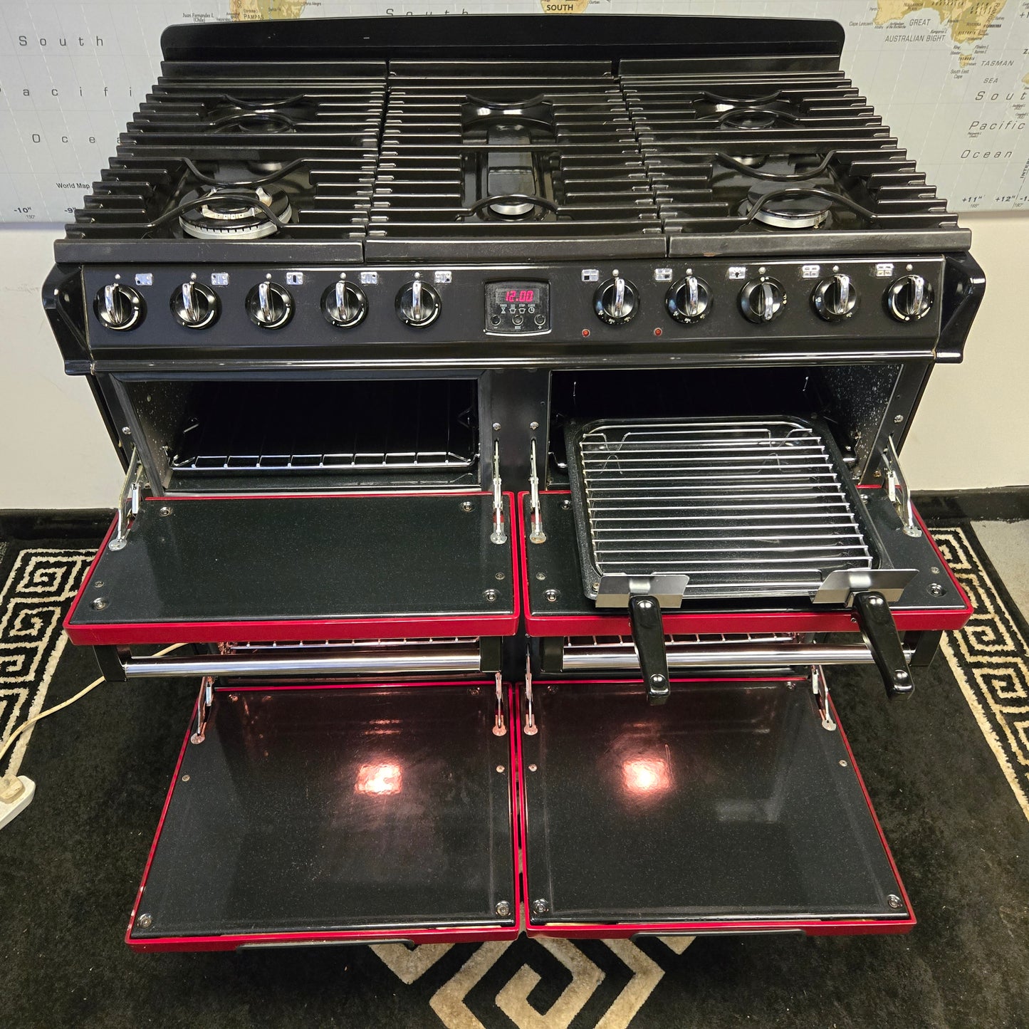 Aga Masterchef Dual Fuel Range Cooker in Cranberry Red 100cm