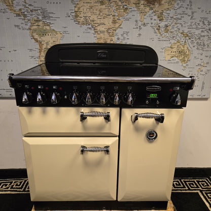 Rangemaster Elan Induction Range Cooker in Cream and Chrome 90cm